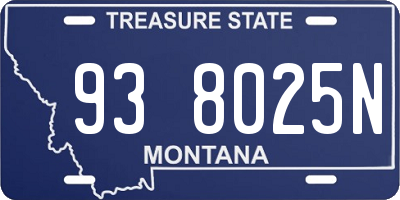 MT license plate 938025N