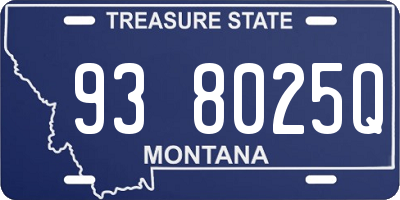 MT license plate 938025Q