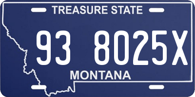 MT license plate 938025X