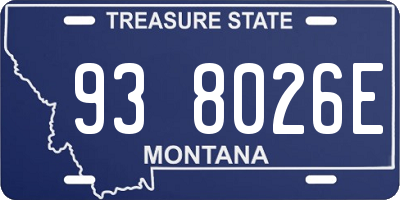 MT license plate 938026E