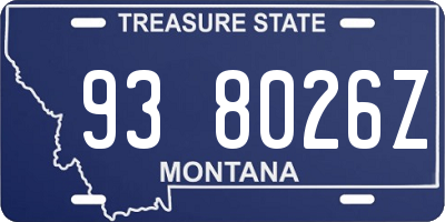 MT license plate 938026Z