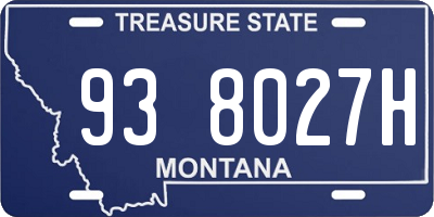 MT license plate 938027H