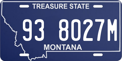 MT license plate 938027M