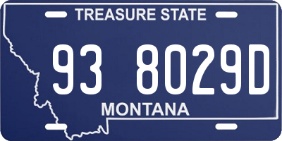 MT license plate 938029D