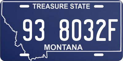 MT license plate 938032F