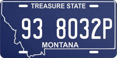 MT license plate 938032P