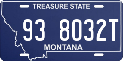 MT license plate 938032T
