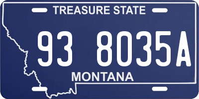 MT license plate 938035A