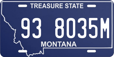 MT license plate 938035M