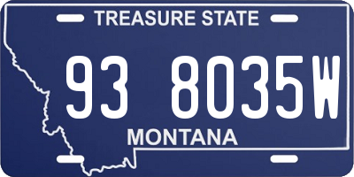 MT license plate 938035W