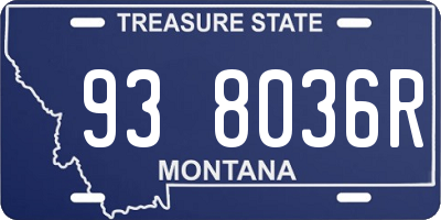 MT license plate 938036R