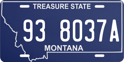 MT license plate 938037A