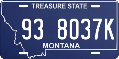 MT license plate 938037K