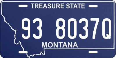 MT license plate 938037Q