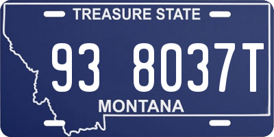 MT license plate 938037T