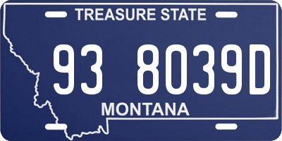 MT license plate 938039D