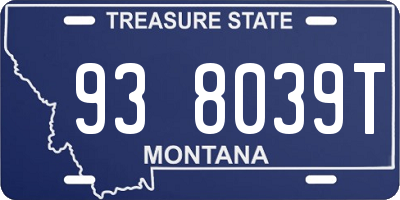 MT license plate 938039T