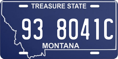MT license plate 938041C