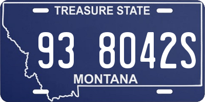 MT license plate 938042S