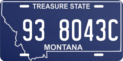 MT license plate 938043C