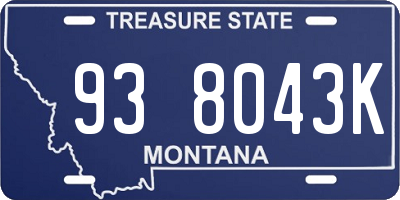 MT license plate 938043K