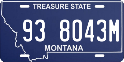 MT license plate 938043M