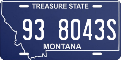 MT license plate 938043S