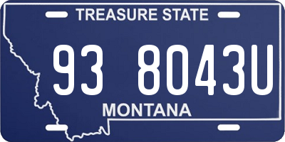 MT license plate 938043U