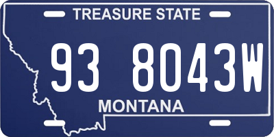 MT license plate 938043W