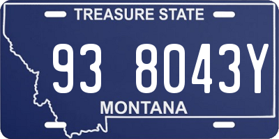MT license plate 938043Y