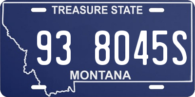 MT license plate 938045S