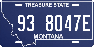 MT license plate 938047E