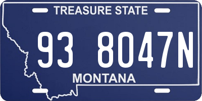 MT license plate 938047N