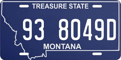 MT license plate 938049D