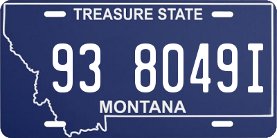 MT license plate 938049I