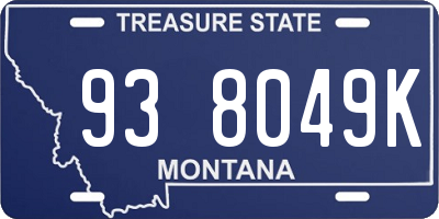 MT license plate 938049K