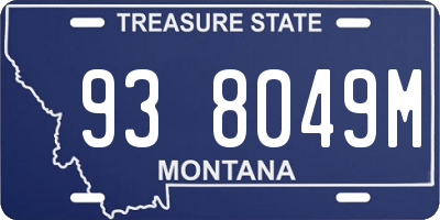 MT license plate 938049M