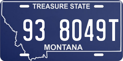 MT license plate 938049T