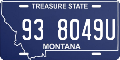 MT license plate 938049U