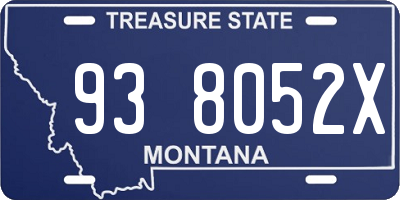 MT license plate 938052X