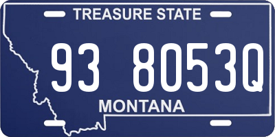 MT license plate 938053Q