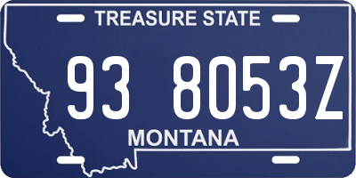 MT license plate 938053Z