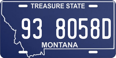 MT license plate 938058D