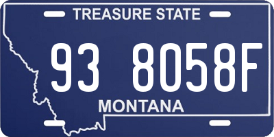 MT license plate 938058F