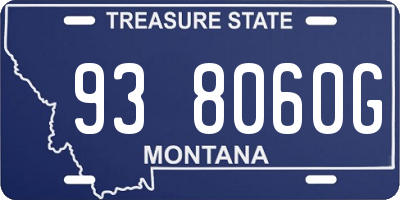 MT license plate 938060G