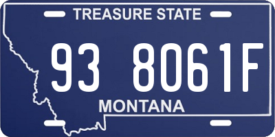 MT license plate 938061F
