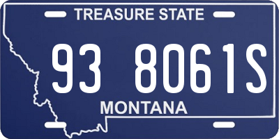 MT license plate 938061S