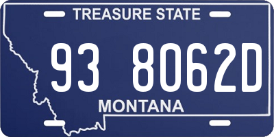 MT license plate 938062D