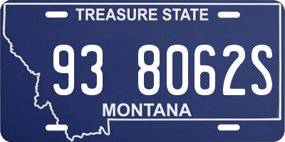 MT license plate 938062S