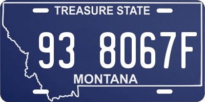 MT license plate 938067F